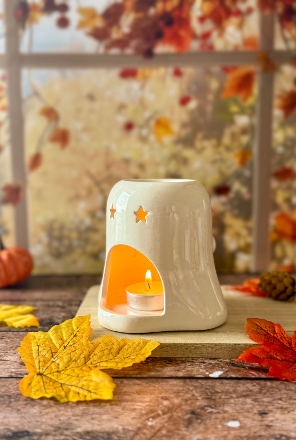 Brûle-parfum "Le Petit Fantôme d’Automne" en céramique