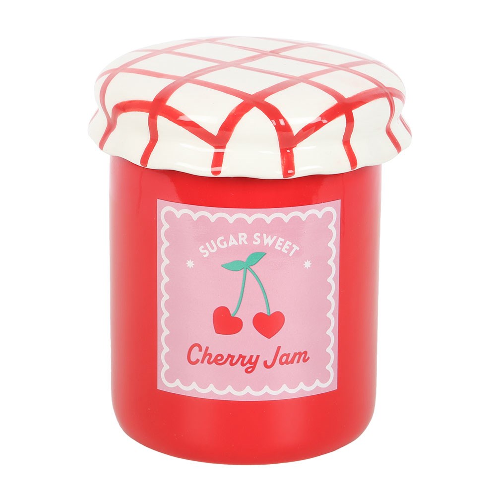 Brûle-parfum "Pot de confiture de cerises" en céramique