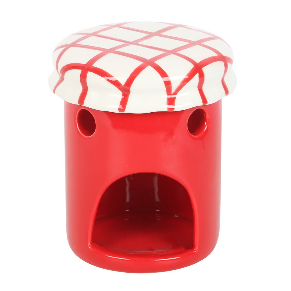 Brûle-parfum "Pot de confiture de cerises" en céramique