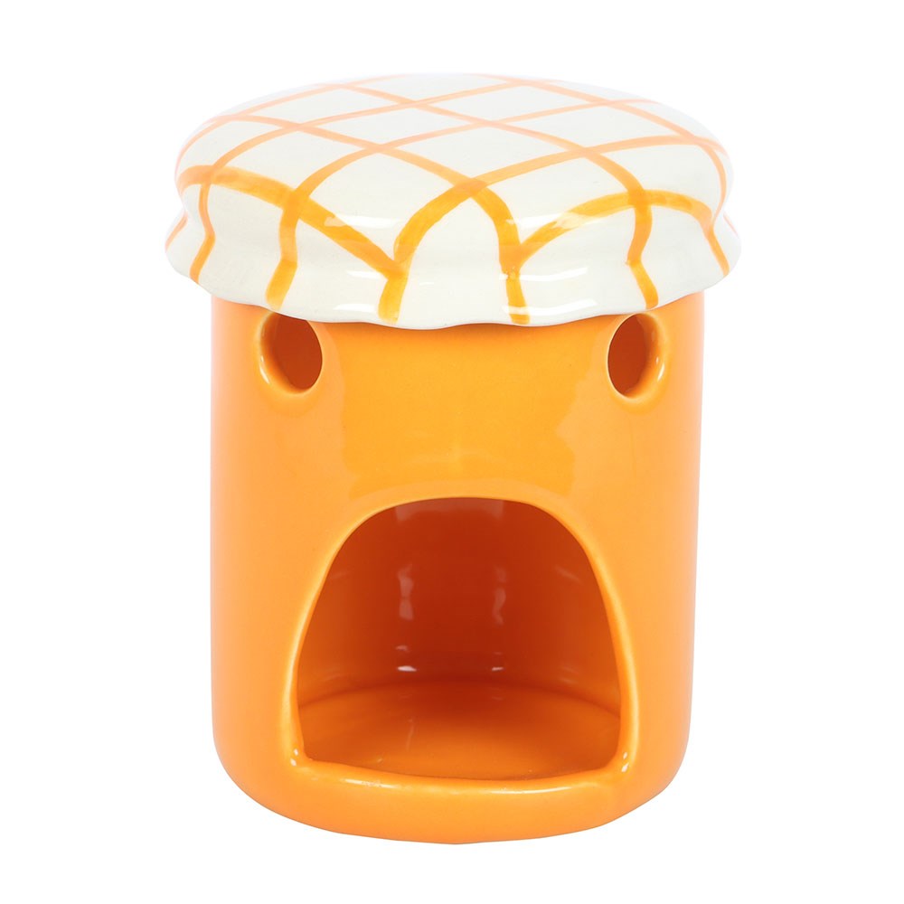 Brûle-parfum "Pot de confiture d'oranges" en céramique